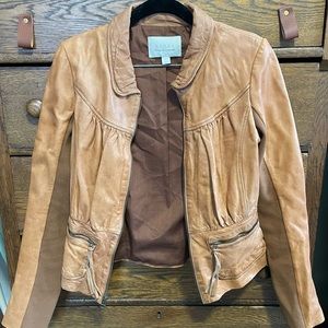 Hinge cognac leather jacket